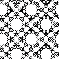  Geometric vector pattern with triangular elements. Seamless abstract ornament for wallpapers and backgrounds. Black and white colors