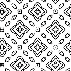  Geometric vector pattern with triangular elements. Seamless abstract ornament for wallpapers and backgrounds. Black and white colors