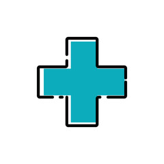 Plus sign healthcare icon design template vector isolated illustration