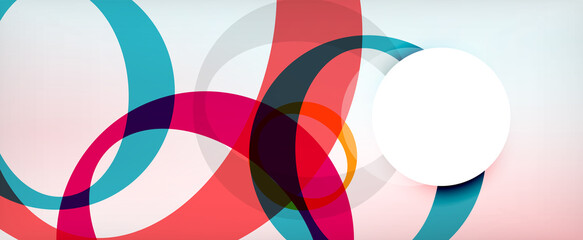 Fototapeta premium Ring geometric shapes, o letter repetition wallpaper. Abstract background for business or technology presentations, internet posters or web brochure covers