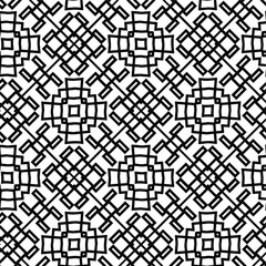  Geometric vector pattern with triangular elements. Seamless abstract ornament for wallpapers and backgrounds. Black and white colors