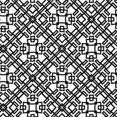  Geometric vector pattern with triangular elements. Seamless abstract ornament for wallpapers and backgrounds. Black and white colors