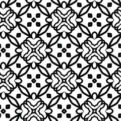 Fototapeta premium Geometric vector pattern with triangular elements. Seamless abstract ornament for wallpapers and backgrounds. Black and white colors.
