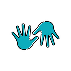 Fototapeta premium Palm hand icon design template vector isolated illustration