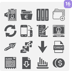 Simple set of change related filled icons.