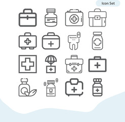 Simple set of learned profession related lineal icons.