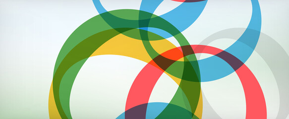 Obraz premium Ring geometric shapes, o letter repetition wallpaper. Abstract background for business or technology presentations, internet posters or web brochure covers