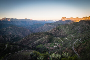 Fototapeta na wymiar View on the Gran Canaria Mountains from Artenara village