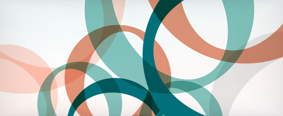 Obraz premium Ring geometric shapes, o letter repetition wallpaper. Abstract background for business or technology presentations, internet posters or web brochure covers