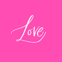 LOVE. LOVE LETTERING WORDS. FOR ST VALENTINE'S DAY. VECTOR LOVELY GREETING HAND LETTERING