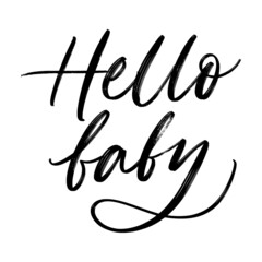 HELLO BABY. VECTOR LOVELY LETTERING TYPOGRAPHY ABOUT BABY