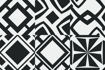 Abstract geometric vector shapes. Minimal monochrome poster and card.