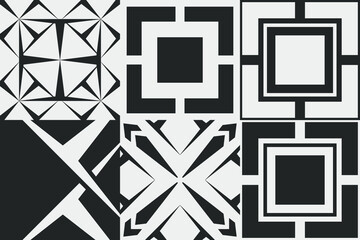 Abstract geometric vector shapes. Minimal monochrome poster and card.