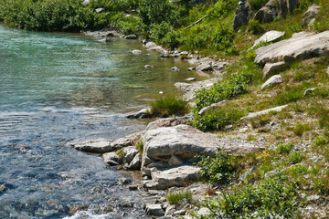Fiume sul sentiero che porta ai laghi Cornisello nella Val Nambrone in Trentino, viaggi e paesaggi...
