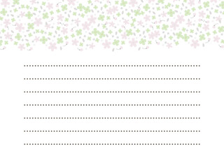 Soft-colored cherry blossoms, rape blossoms, and spring letter frames