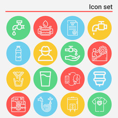16 pack of sweat  lineal web icons set