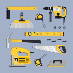 Devices for construction and mechanics. Vector illustration.