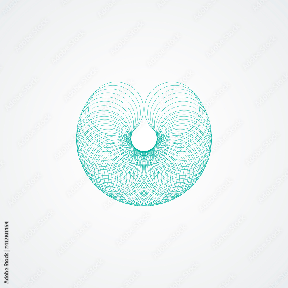 Aufkleber circle connect twirl for banner design. abstract art template. futuristic design. digital technology