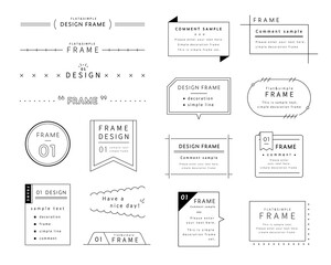シンプルなフレーム・枠のセット／イラスト／線／飾り／装飾／見出し／あしらい／デザイン／素材