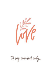 Valentine's Day Greeting Card design. Boho style. Vector illustration.