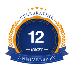 12 anniversary logotype template design for banner, poster, card vector illustrator