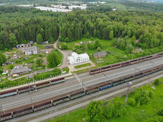 Aerial view of Chukhlominsky station (Kirov, Russia)