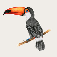 Toucan bird vector hand drawn © Rawpixel.com