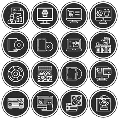 16 pack of inform  lineal web icons set