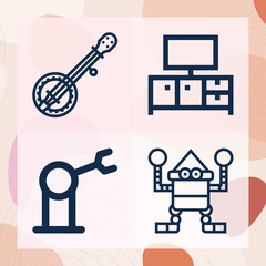 Simple set of smart related lineal icons