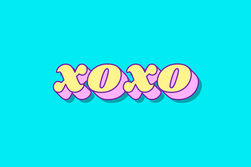 XOXO word retro typography vector