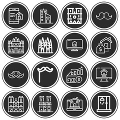 16 pack of madrid  lineal web icons set