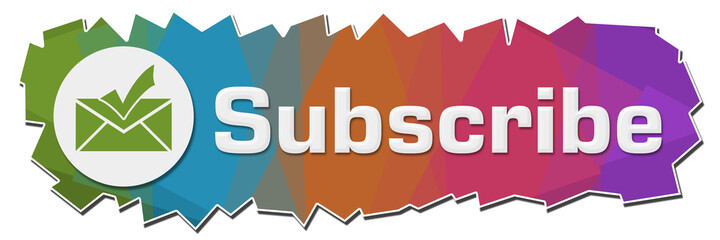Subscribe Colorful Background Symbol Cutout Horizontal 
