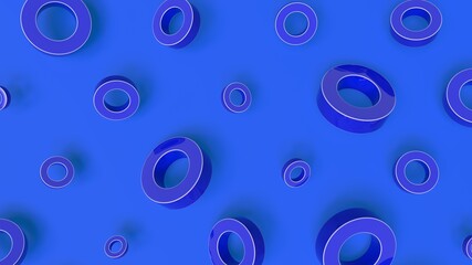 3d render background blue falling tubes