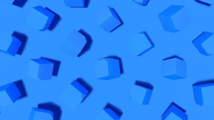 3d render blue background pattern of cubes