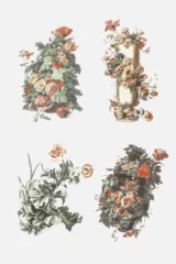 Fotobehang Flower bouquet in vase vector vintage illustration set © Rawpixel.com