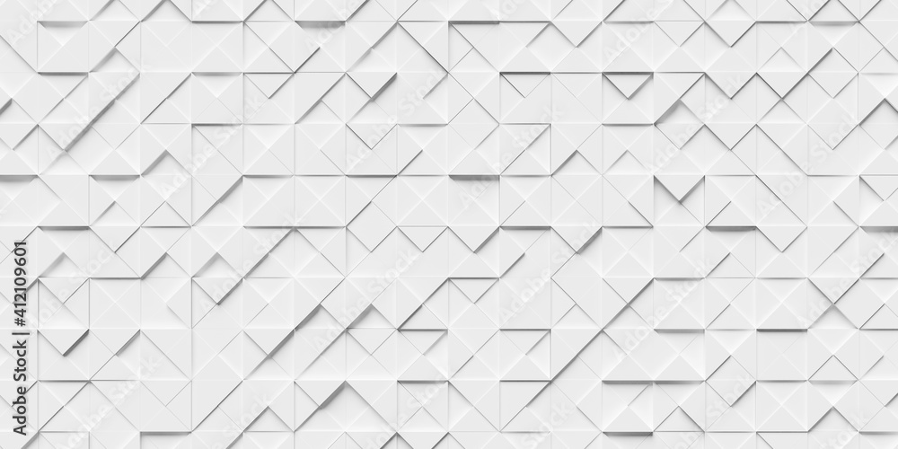 Poster abstract white background made of triangles. 3d rendering