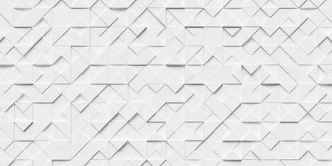 Abstract white background made of triangles. 3d rendering