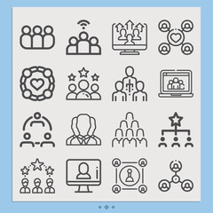 Simple set of ethnicity related lineal icons.