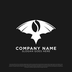 Bat coffee shop logo design inspiration, best for cafe restaurant logo brand