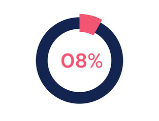 8% circle diagrams Infographics vector, 8 Percentage ready to use for web design