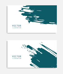 Abstract ink brush banners set with grunge effect