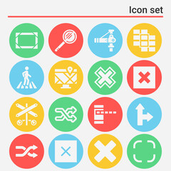 16 pack of street corner  filled web icons set
