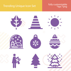 Fototapeta na wymiar Simple set of seasonal related filled icons.