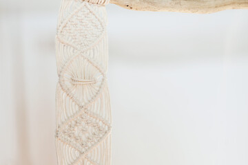 The Girl Prepared To Make A Macrame. Hand made macrame.