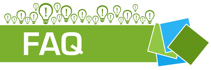 FAQ - Frequently Asked Questions Blue Green Bulbs Squares Texture Blue 