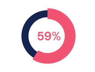 59% circle diagrams Infographics vector, 59 Percentage ready to use for web design
