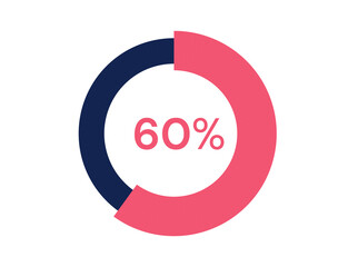 60% circle diagrams Infographics vector, 60 Percentage ready to use for web design