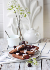 chocolate cake and coffee