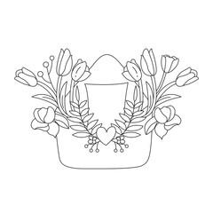 Vector black and white illustration of an envelope with a letter and flowers. Sketch for coloring antistress for adults and children.
Suitable for International Women's Day, Mother's Day, Valentine's.