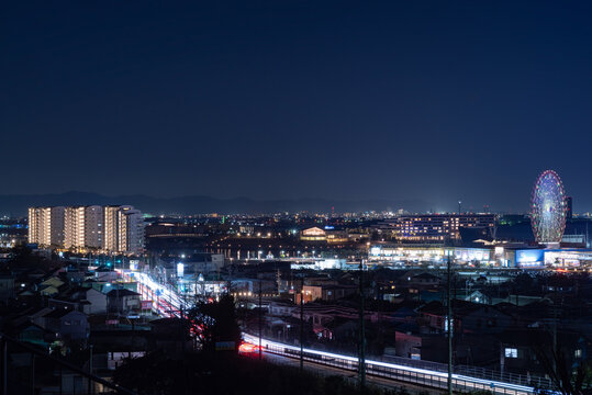 蒲郡の夜景　大塚・海陽町を望む